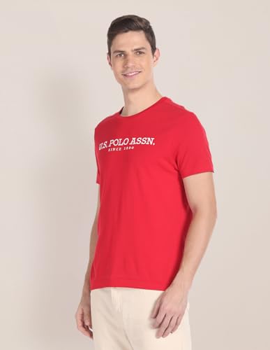 Image of U.S. Polo ASSN. Knitted Slim Fit Cotton T-Shirts for Men - Breathable & Comfortable, Half Sleeves Mens Casual T Shirts