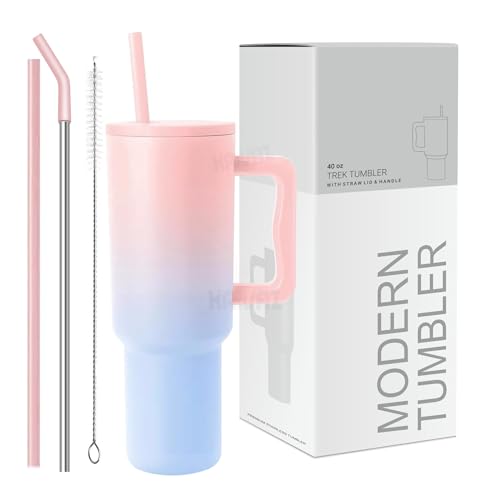 Image of Stainless Steel Tumbler with Lid & Straw, 100% Leakproof Tumblers with Handle, Sipper for Office,Gym & Outdoors 1200ml Tumbler (Candy)