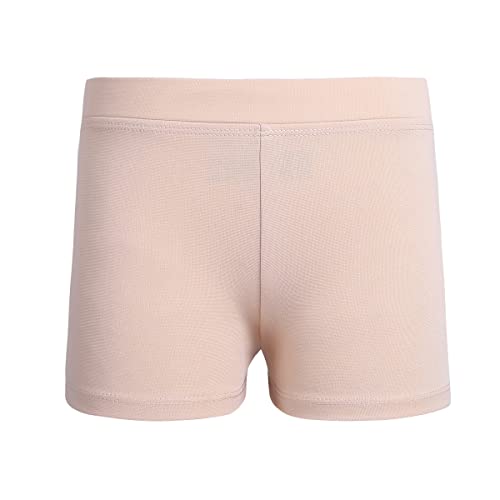 Kaerm Pantalones cortos de deporte para niños, niñas, cintura alta, pantalones cortos para jogging, yoga, running, gimnasio, informales, elásticos., color carne, 164 cm