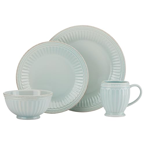 Lenox 856878 French Perle Groove Ice Blue 4Pc Place Set