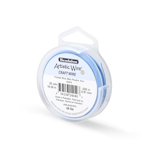 Image of Artistic Wire, 24 Gauge Tarnish Resistant Colored Copper Craft Wire, Powder Blue, 20 yd