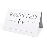 20stk Reservierungsschilder, 10x15cm Reservierte Sitzplätze für Hochzeiten mit Namensfeldern Faltbar Geeignet für Hochzeiten Bankette Restaurants und Geschäftstreffen