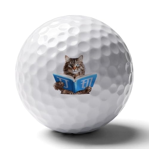 A Cat Reading Book Funny Golf Balls Soft Standard 1.65