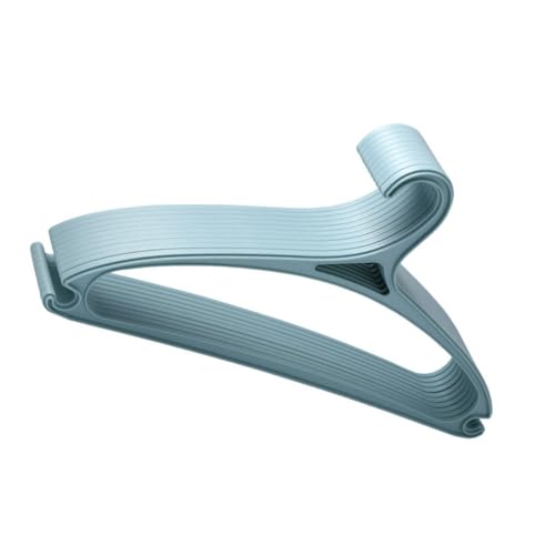 HOMOBABE Perchas Antideslizantes de Plástico Azul para Adultos, 10 Piezas, Superficie Lisa, Diseño Apilable para Almacenamiento en Armario y Secado en Balcón
