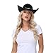 WQWOVRVO Cowboy Hats for Women/Mens Straw Wide with Felt-Fedora Brim Western Cowboy Hat for Womens (US, Alpha, One Size, A-Black)