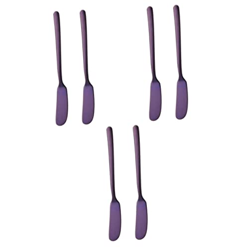 COLLBATH 3sets Stainless Steel Cheese Butter Utensils Butter Gadgets Charcuterie Cutters Cheese Spreaders Dark Edition 2pcs*3