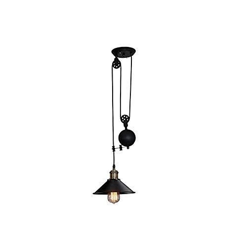 Lustre patinage à roulettes E27 vintage pour cuisine et restaurant industriel noir