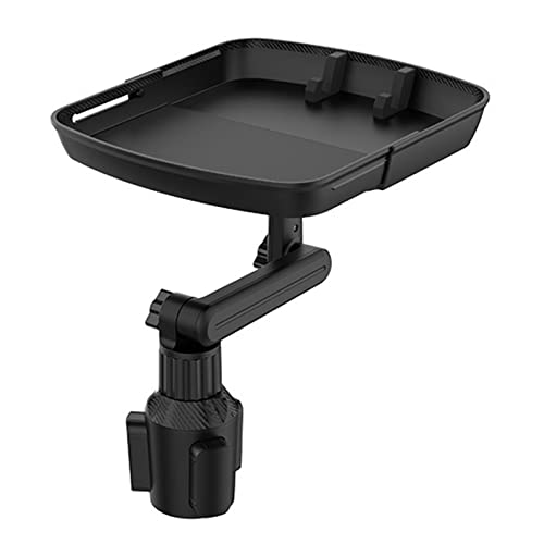 Lam-lord Plateau Porte-gobelet, Plateau Porte-boissons de Voiture, Plateau de Voiture Rotatif à 360º Ajustable Extensible Antidérapant pour Manger,...