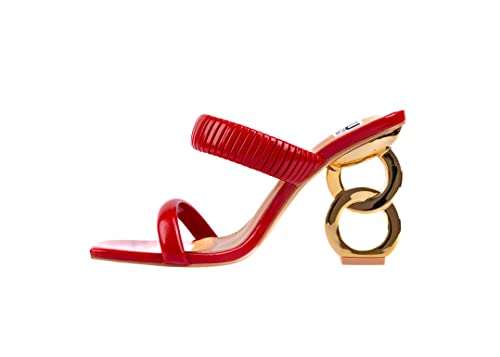 Ninety Union Raddle Metallic Heel Pleaded Two Band Slide3