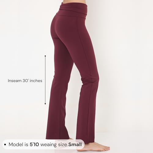 Image of Terractive Cuddle Flares for Women | TerraSoft Ultra Soft, Super Stretchy & Sweat-Wicking Flare Pants | High-Waist Tummy Tuck Workout & Lounge Pants