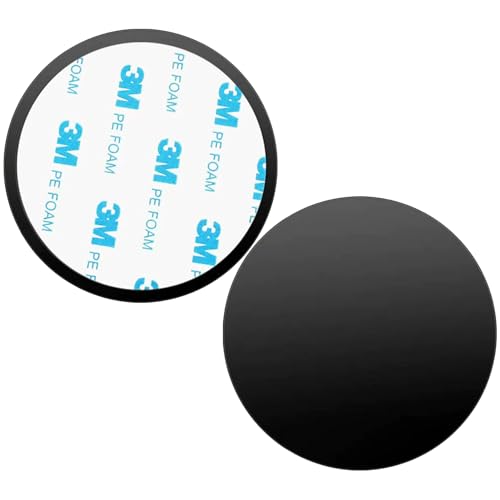 JUGNAW Soporte Universal con Ventosa para Coche con Placas de Fijación Adhesivas 3M, Compatible con Navegadores y Teléfonos Móviles, 80mm x 2 Unidades, Fácil Instalación en Salpicadero o Parabrisas