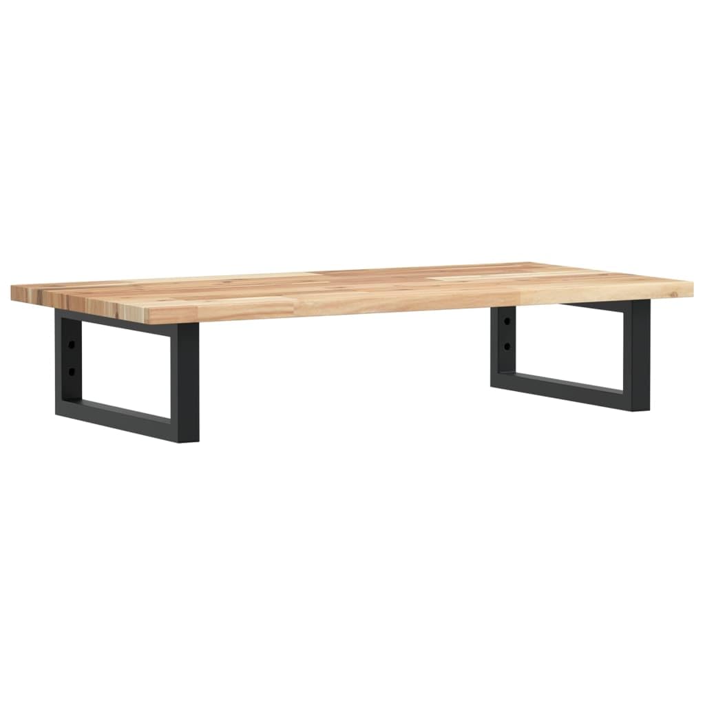 Estantería para lavabo montado en la pared, consola de lavabo de madera maciza de acacia y acero negro, elegante estante de pared para el baño, 80 x 40 cm, tapa para lavabo, soporta hasta 100