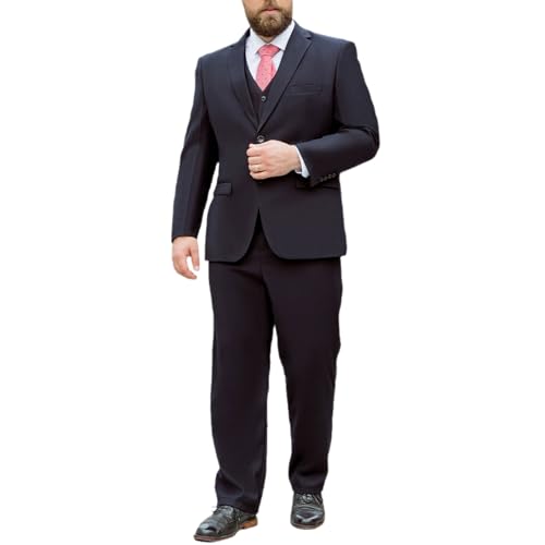 Ternos masculinos 3 peças jaquetas smoking cor sólida tamanho grande versão solta blazer dois botões