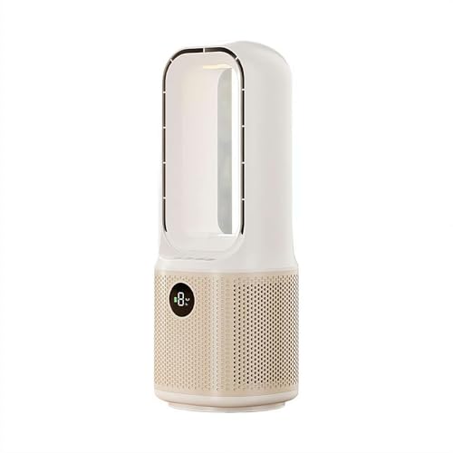 Ventilador de torre sin aspas, silencioso ventilador de refrigeración ajustable de 90°, ventilador de refrigeración portátil de aire acondicionado, ventilador de mesa con 9 velocidades, mini enfriador