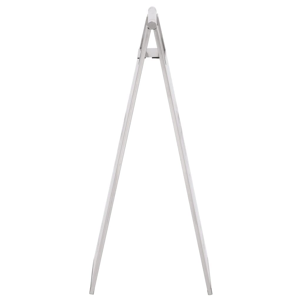 Letrero plegable de acero inoxidable, color plateado