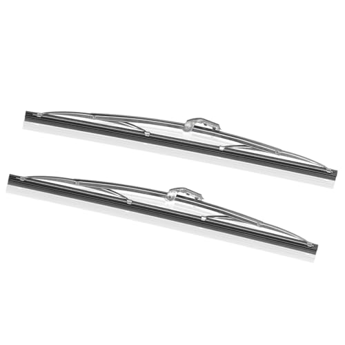 Limpiaparabrisas Delantero, 12 Pulgadas/30,48cm Limpiaparabrisas Frontal De Acero Inoxidable Pulido Silenciosos Universales Escobillas de Recambio Para Automóviluna mayor seguridad en la conducción