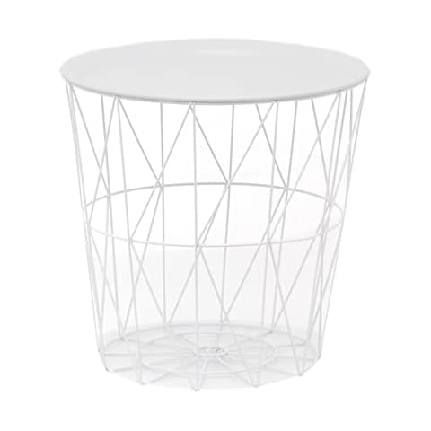 Carousel Home Modern White Wire Side Table Cover