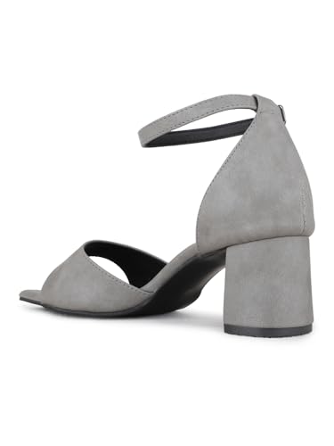 Image of Inc.5 Womens Grey Work Solid Square Toe Block Heels
