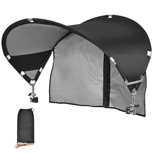XL Universal Chair Canopy Umbrella, UPF 50+ Foldable Sun Shade Attachment with Adjustable Clamp for Beach, Camping, Sports, Outdoor, Lawn, Tanning, Zero Gravity Chairs, Wagon, Wheelchair, Patented