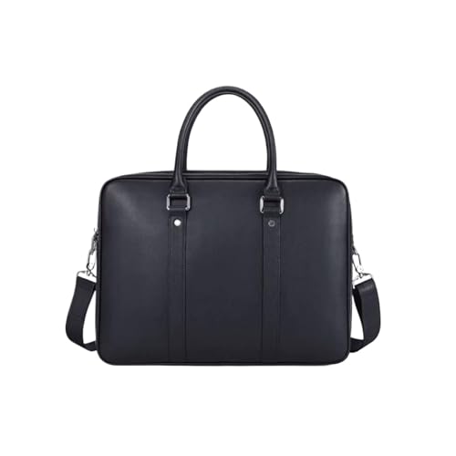 Cosmawn Maletíne Maletín de piel for negocios, bolso de hombro bolso de negocios for hombre de oficina, portátil de 14 pulgadas