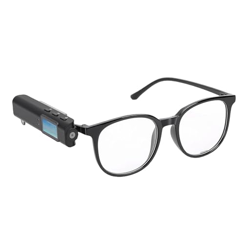 Plyisty Clip-on-Kamera für Brillen, 2,7K 30fps HD 110° Weitwinkelbrille, FPV-Sportkamera mit 0,96-Zoll-Display, WiFi-APP-Steuerung für Arbeit, Haustier, Wandern, Reisen, Radfahren (Black)