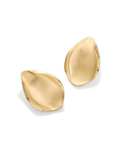 PAVOI 14K Gold Plated Sterling Silver Posts Chunky Vintage Organic Hammered Brushed and Textured Geometric Earrings for Women | Statement Earring Pair3