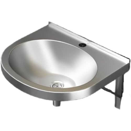 洗面ボール 壁掛け式 手洗い器 シングルボウルシンク MumuElf ステンレス製 手洗器 簡易流し台 裏庭、ガレージ、レストラン、屋外 (蛇口なし)