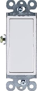 GE Paddle Rocker Light Switch Single Pole Switch On Off Switch Rocker Switch Replacement for Electrical Light Switches & Ceiling Fan Switch Grounding Single Pole Light Switch UL Listed White 50726