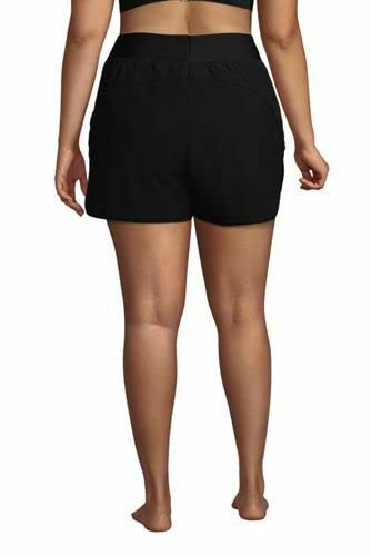 Lands' End Womens Comfort Waist 5In Swim Short Panty Black Regular 10 #TOP2