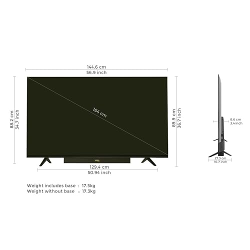 Image of Vu 164cm (65 inches) Vibe Series QLED 4K Google TV 65VIBE24 (Black)