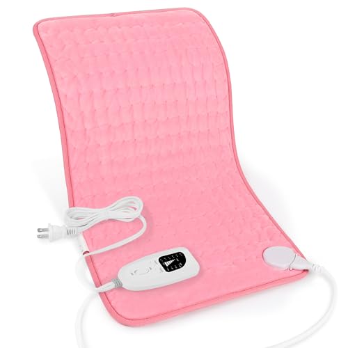 Image of Deepsoon Heating Pad,Electric Heating Pads for Back,Neck,Abdomen,Moist Heating Pad for Shoulder,Knee,Arms,Legs,Dry/Moist Heat & Auto Shut Off,Christmas Gifts for Men and Women,BabyPink,24x12 Inch