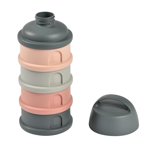 Image of BEABA Formula and Snack Container, Baby Formula Dispenser, Toddler Baby Snack Storage Container, Holds up to 11 Doses of Milk Powder Per Compartment, Made in France, Rose