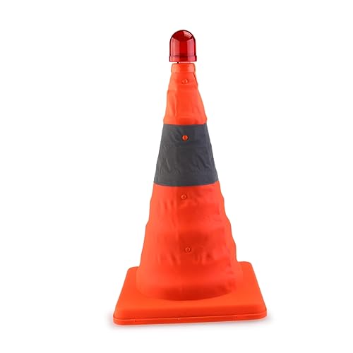 HAWILLOSCH Collapsible Traffic Cone Led Road Safety Cone Oxford Fabric 45cm Height Led Light