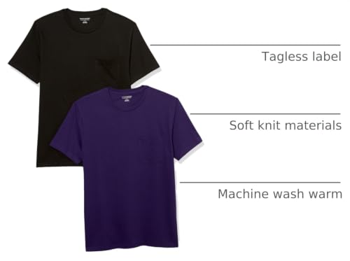 Image of Amazon Essentials Men's Short-Sleeve Crewneck Pocket T-Shirts, Pack of 2