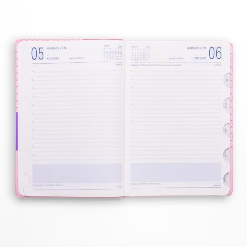 Image of Mahavir Maxim 2026 Diary | A5 Size New Year Diary with | One-Day-to-a-Page Diary with Month Index | 424 pages,70 gsm | Natural Shade Paper | Laminated Paper Cover - (Yellow)