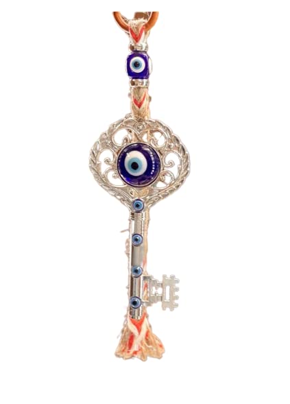 Blue Beads Blue Evil Eye Pendant Decoration, Lucky Ornament with Nazar Battu for Home and Office Entrance Wall Door Hanging Car, Home and Office for Protection and Blessing