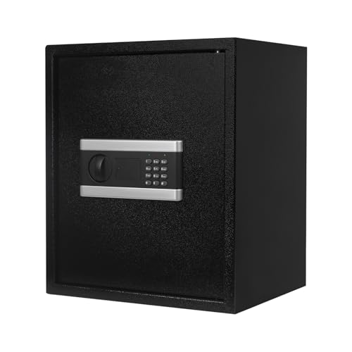 Caja fuerte para muebles, caja de seguridad, caja de seguridad, caja fuerte para el hogar, con llave, 38 x 31 x 45 cm, caja de seguridad electrónica para oficina, hotel y hogar, caja de seguridad