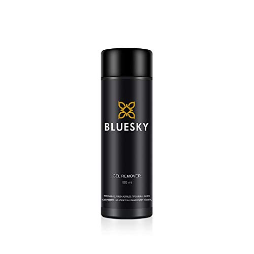 Bluesky Acetone Gel Polish Remover 100ml - Gentle Nail Acetone with Nourishing Oils for Soak Off UV LED Gel Nails - Removes Builder Gel Acrylic Dip Powder & Nail Glue - Travel Size Nail Remover