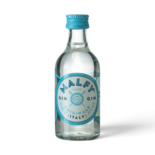 Doni Bomboniere Malfy Mini bouteilles de liqueur 1 pièce Malfy Gin Original Mignon 18 ans 30e anniversaire 40e 50e 60e 70e 80e générique 50 ml Bouteille liqueur bonbonnière fête marque-place idée