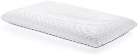 Perfect Soft Gel Infused Ultra Thin Pillow for Sleeping - 3.25" Inches, Memort Foam Slim Pillow for Stomach Sleeper with Knitted Fabric Cover, High-Density Firm Flat Pillow