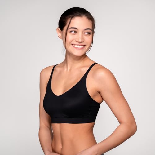 Image of Floatley Cozy Adjustable Scoop Neck Plunge Convertible Bra Comfort Wirefree Seamless Bra with Embedded Pad for Women