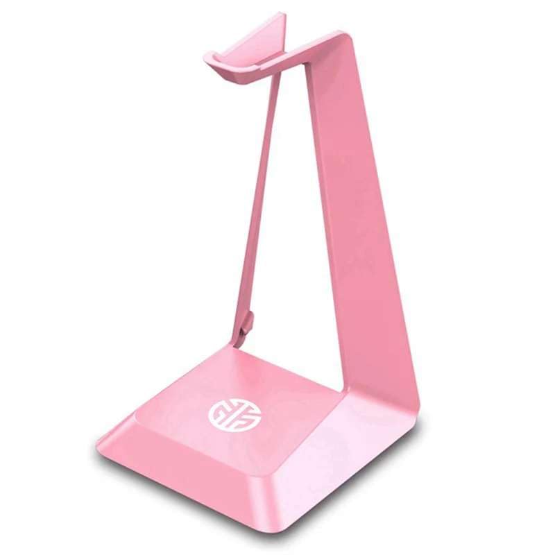 truecart pink portable gaming headset stand for pc gamers - keeps desk organized & headphones safe