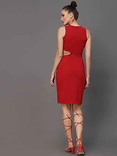 Image of OOMPH! Women's Polyester Blend Bodycon Knee-Length Dress Pack of 1