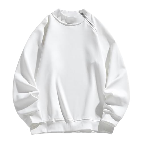 Pull col zippé homme en laine jaune vintage pour hiver casual