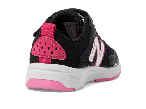 Image of New Balance Kid's Dynasoft 545 V1 Bungee Lace with Top Strap Running Shoe, Black /Carnival Pink, 3 M Infant