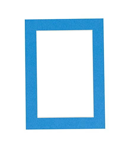 CountryArtHouse Bay Blue Acid Free 16x20 Picture Frame Mats with White Core Bevel Cut for 12x18 Pictures - Fits 16x20 Frame - One Mat