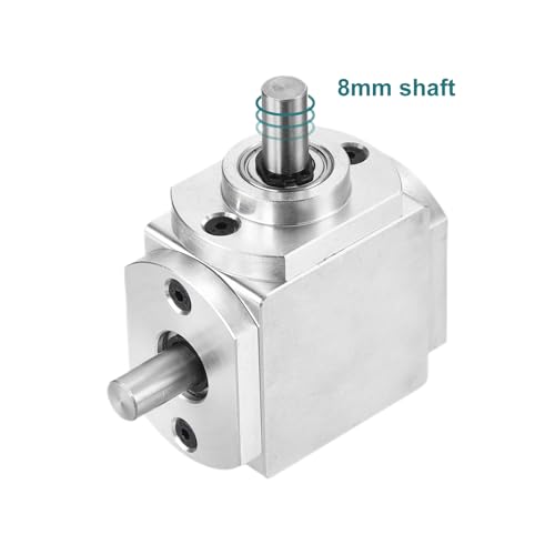 Image of uxcell Gear Box 90 Degree Right Angle Bevel Gearbox 1:1 Left Single Output Shaft 1 Module 20 Teeth Bevel Gear Aluminum Frame Simple Mechanical DIY Module 8mm Shaft,66x66x30mm(LxWxH)
