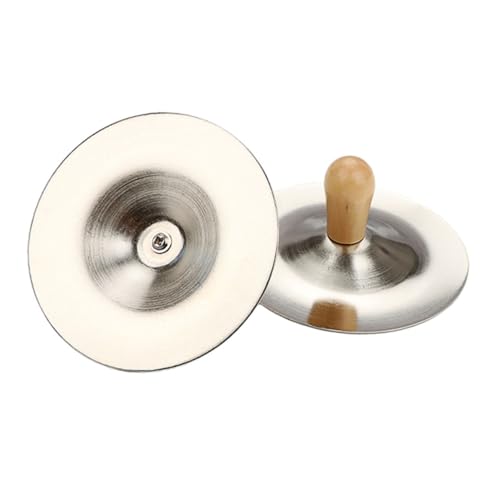 Yardwe Dance Hand Cymbals for Boys and Girls Metal Finger Cymbals with Wooden Handles