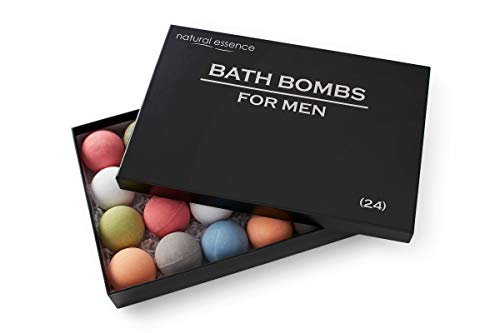 Men's Bath Bombs Pack Of 24 By Natural Essence, Premium Gift For Men, Women, Boys - Men's Gifts #TOP19