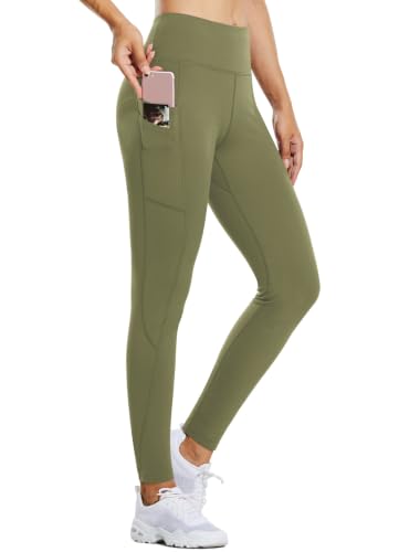 Image of baleaf Women's Fleece Lined Leggings Thermal Warm Winter Tights | 25 inch /27 inch, Water Resistant, Pockets, Running, Hiking, Yoga, Skiing, Travel, for Cold Weather, Leggings for Women